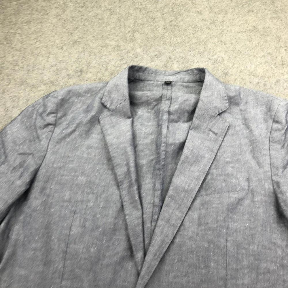 J.Crew Ludlow Blazer Mens 44R Blue Cotton Linen Baird McNutt Slim Sport Coat